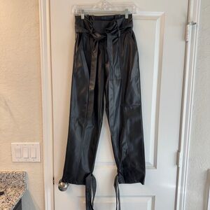 Lucy Paris Black Wide Leg Tie-Waist Pants